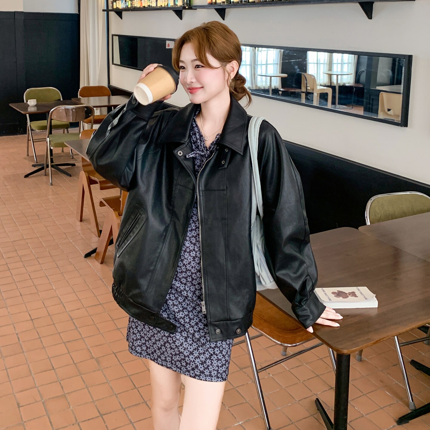 黑色机车服皮衣外套女2025年秋季新款美式复古酷飒高级感PU皮夹克,女装短外套,浙宝199