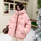 199-W87-P270-控398【好款现货】50羽绒服撞色连帽粉色设计款外套，女装羽绒服，浙宝199