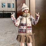 199-圣诞款毛领可拆W103-P155-控228【好款现货】费尔岛针织外套，女装短外套，浙宝199