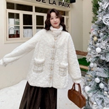 199-W85-P195-控298【好款现货】小香风款羊羔毛皮毛一体，女装短外套，浙宝199