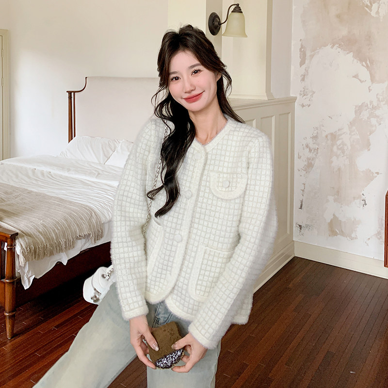 新款【现货秋款】小外套小香风马海毛199-26059-P125-控188,女装短外套,浙宝199