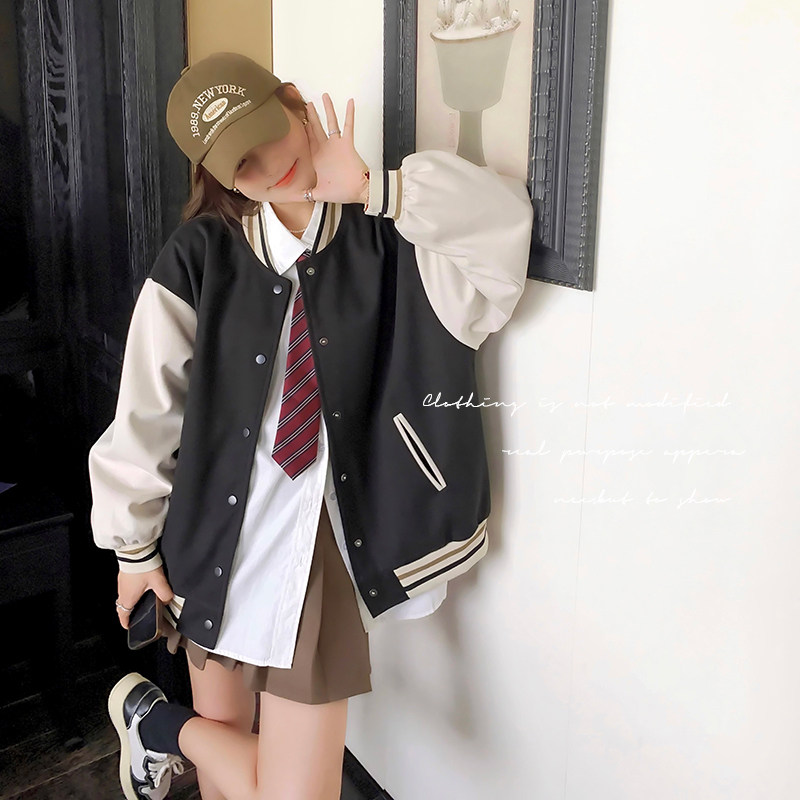 韩版宽松棒球服女2025春季新款高级感炸街时尚洋气流行休闲短外套,女装短外套,浙宝199