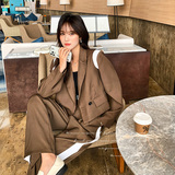 高级感小西装套装女春秋2025年新款韩版洋气时尚西服阔腿裤两件套，女装套装/套裙，浙宝199