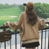 卡其色宽松外套春秋女2024新款设计感字母刺绣美式复古休闲夹克潮，女装短外套，浙宝199