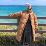 199-W65-50绒P275-控428【好款现货】长款羽绒服牛角扣，女装羽绒服，浙宝199