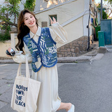 森系田园风马甲连衣裙女初秋穿搭2025新款初恋系衬衫裙，女装连衣裙，浙宝199