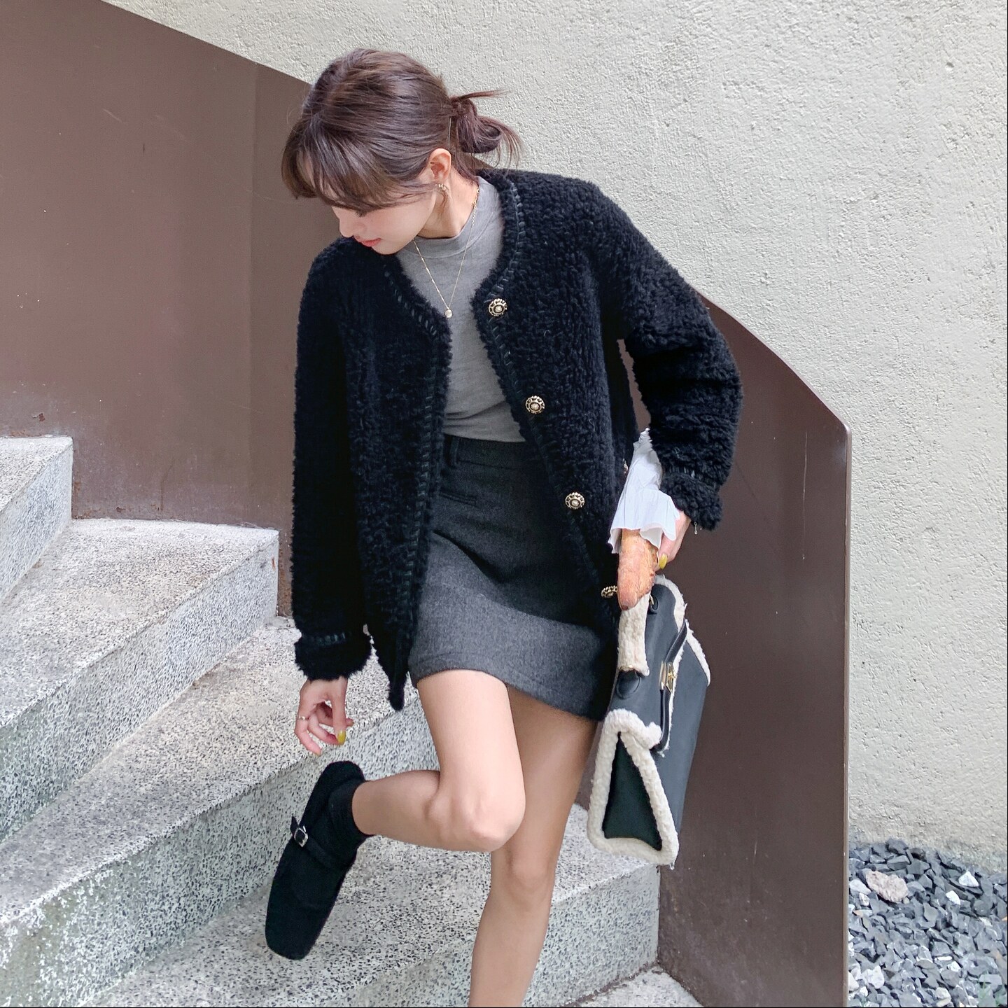 199-W22-P205-控308【好款现货】羊羔毛小香风外套,女装短外套,浙宝199