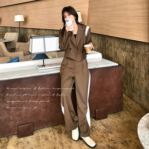 高级感小西装套装女春秋2025年新款韩版洋气时尚西服阔腿裤两件套图片