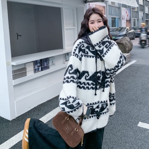 199-26515-P165-238【好款现货】牛角扣早冬毛织外套刺绣中长款图片