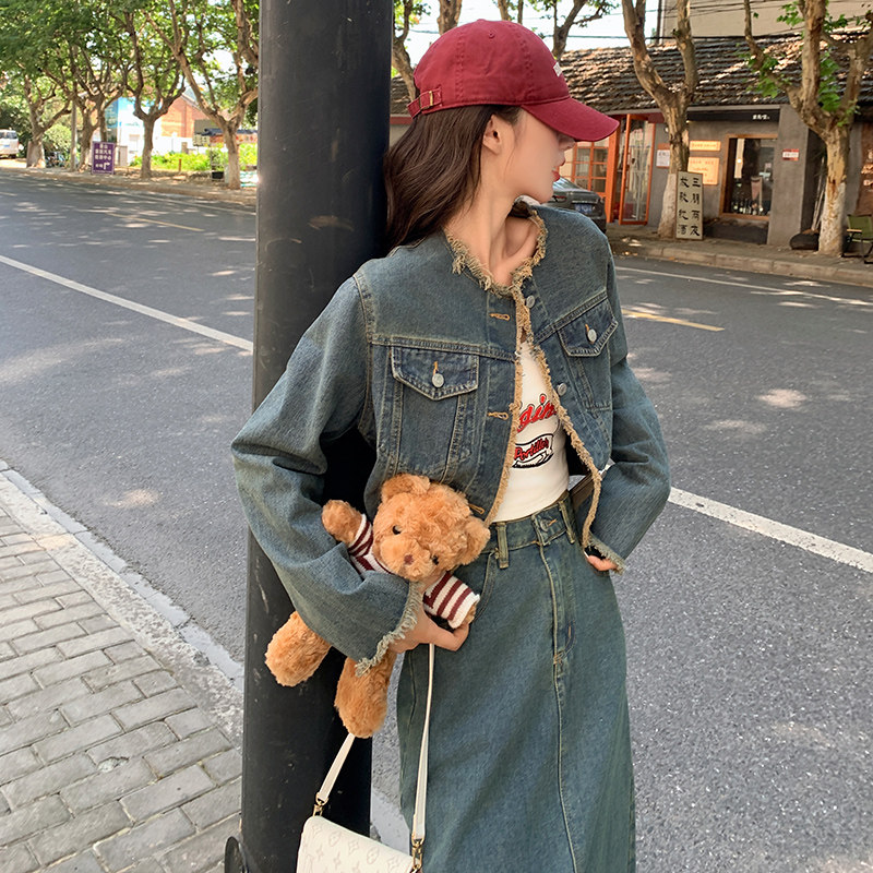 法式高级时装牛仔套装女春秋2025新款流行爆款套装裙奶系穿搭洋气,女装套装/套裙,浙宝199