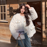 199-W102-P185-控278【好款现货】小香风羊羔毛短外套毛绒大衣，女装短外套，浙宝199