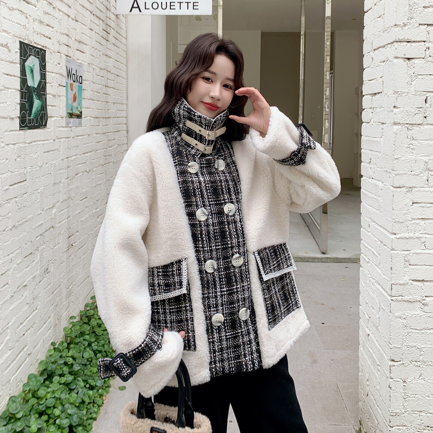 199-W86-P165-控258【好款现货】小香风羊羔毛学院风减龄保暖,女装短外套,浙宝199