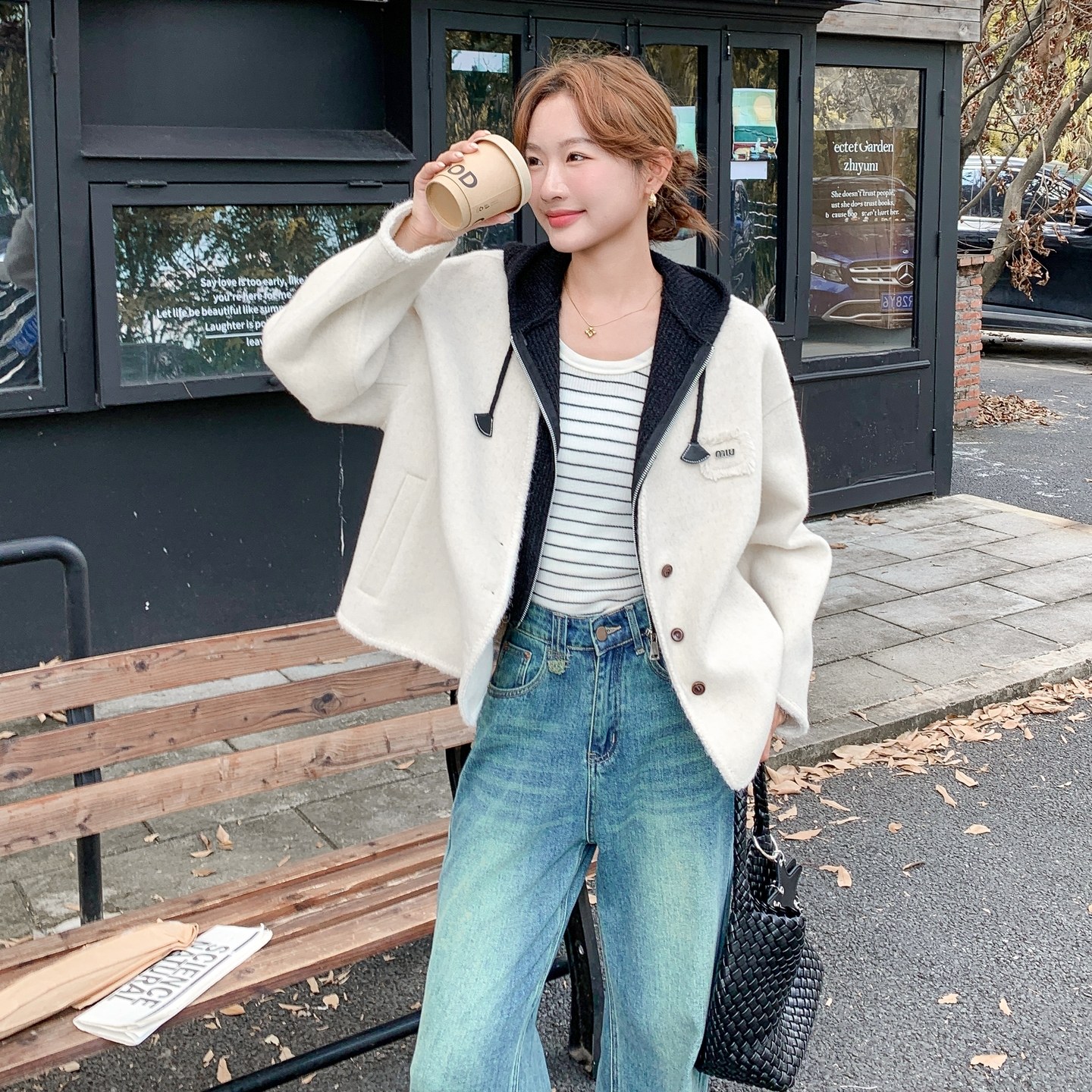 199-W02-二件套双面呢P265-控378【好款现货】马甲配短外套,女装短外套,浙宝199