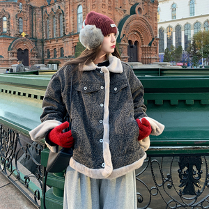 色牛仔派克服皮毛一体【已出货】199-17568-P205-控298图片