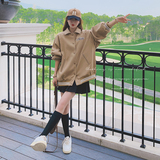 卡其色宽松外套春秋女2024新款设计感字母刺绣美式复古休闲夹克潮，女装短外套，浙宝199