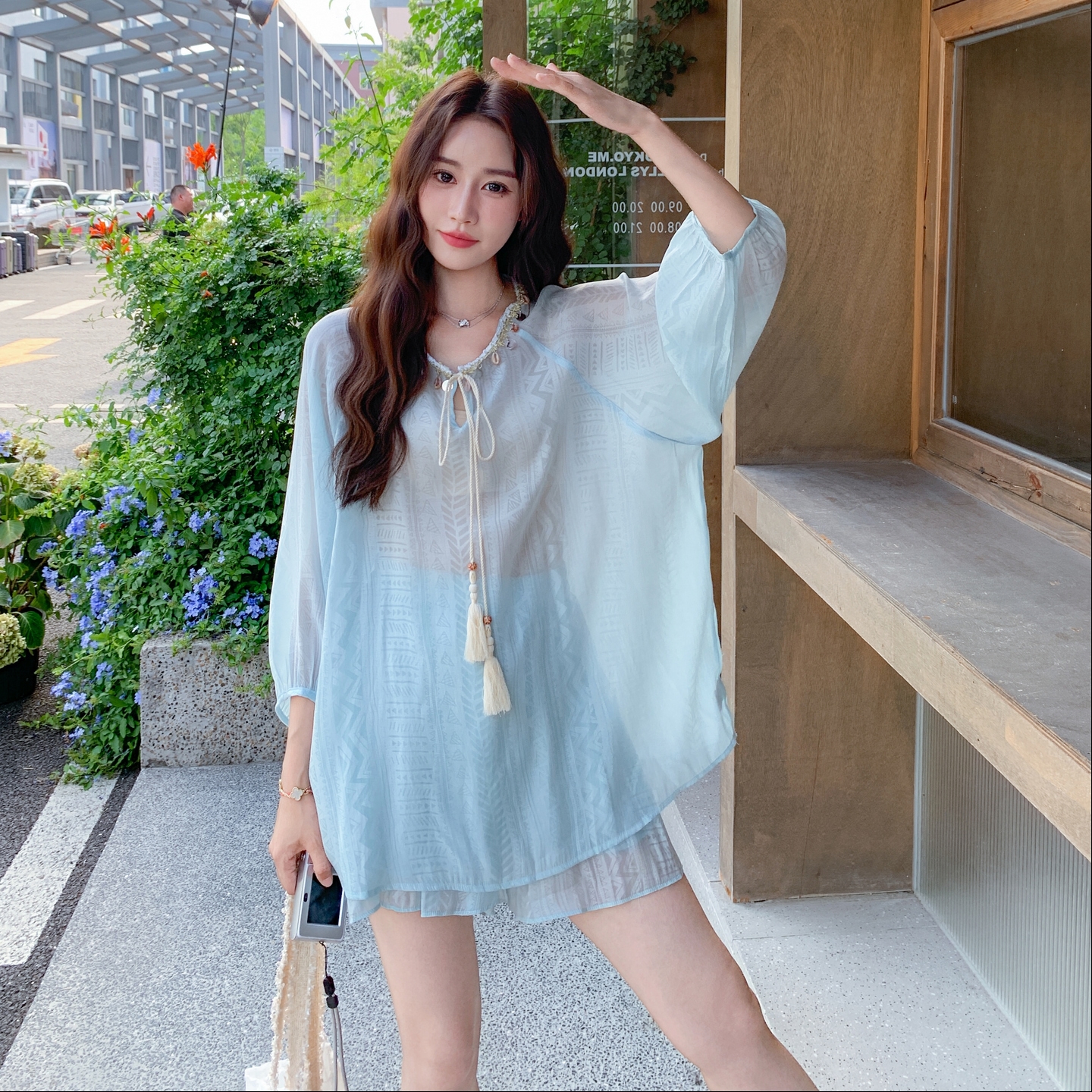 199-26275-P155-控228【现货】烈日防晒二件套轻薄透气，女装套装/套裙，浙宝199