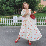 法式浪漫碎花连衣裙女夏2025新款甜美小个子泡泡袖高级感森系长裙，女装连衣裙，浙宝199