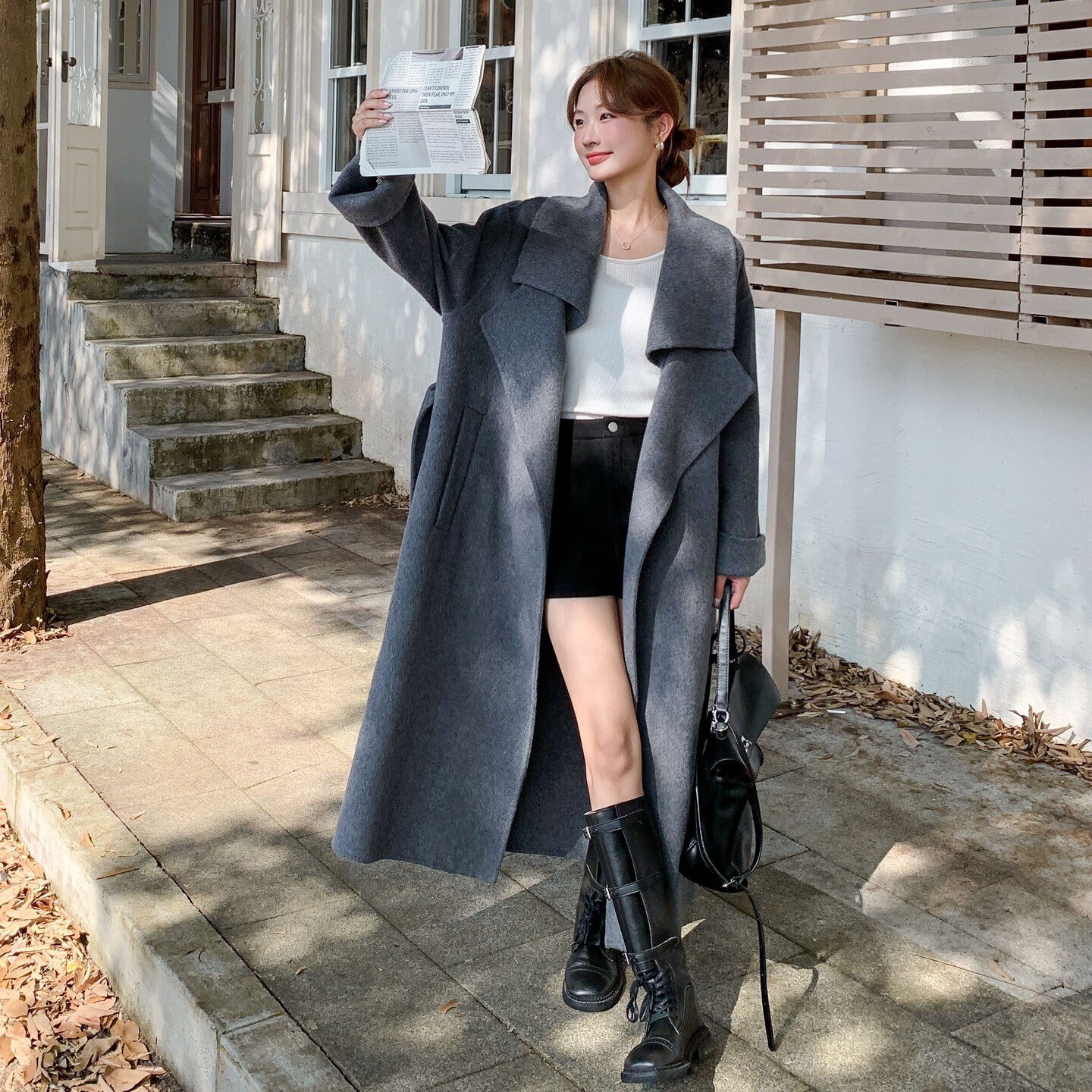 199-W16-P315-K468【档口现货】双面羊绒长款大衣韩版oversize,女装毛呢外套,浙宝199