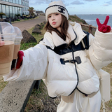 白色短款羽绒服女冬季加厚2024新款设计感小个子保暖白鸭绒面包服，商品下架区，浙宝199