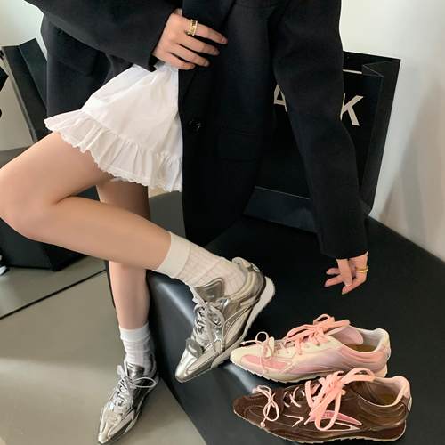 厚底增高不对称显腿细德训鞋