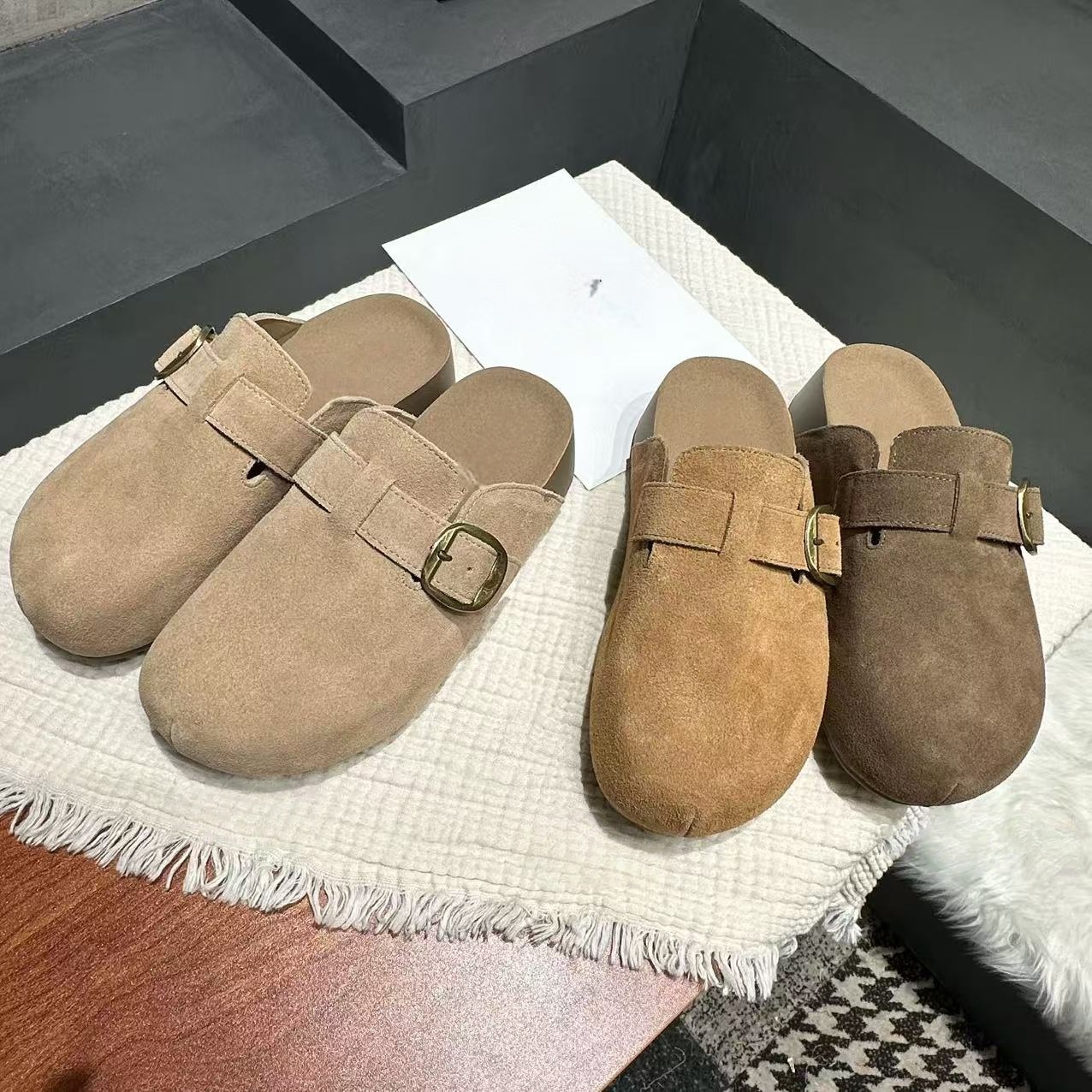 磨砂皮博肯休闲百搭板鞋