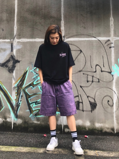 彬彬家~日本单潮货同步男女同款高腰宽松短裤染色厚实牛仔五分裤