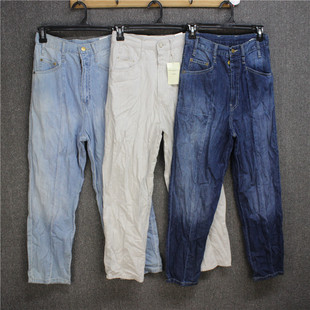 彬彬家~日本单森女高腰小直筒裤薄款牛仔裤直筒裤休闲九分裤