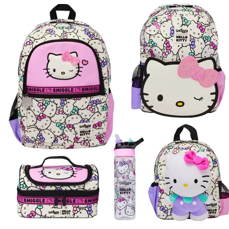 澳洲Smiggle书包hellokitty双肩包幼儿园水杯凯蒂猫保温餐包