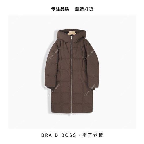 BRAID l 衣长101中空纱长款冬季连帽女90白鹅绒服