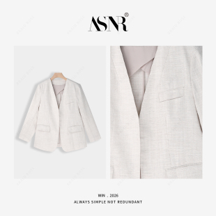 89131 BRAID 天丝亚麻无扣西装 静奢感 SZYY 衣长66