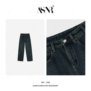 BRAID I 裤长104起 宝宝绒加厚绒显瘦直筒牛仔裤 K982YK+