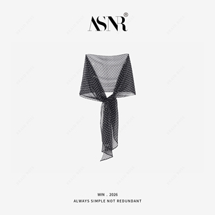 波点隐格乔其真丝丝巾HZY 180cm BRAID 25cm