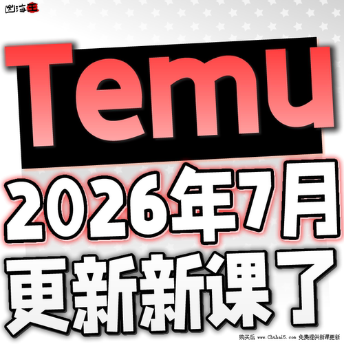 2026 Temu教程 Temu运营新手开店选品广告跨境半托全托拼多多课程