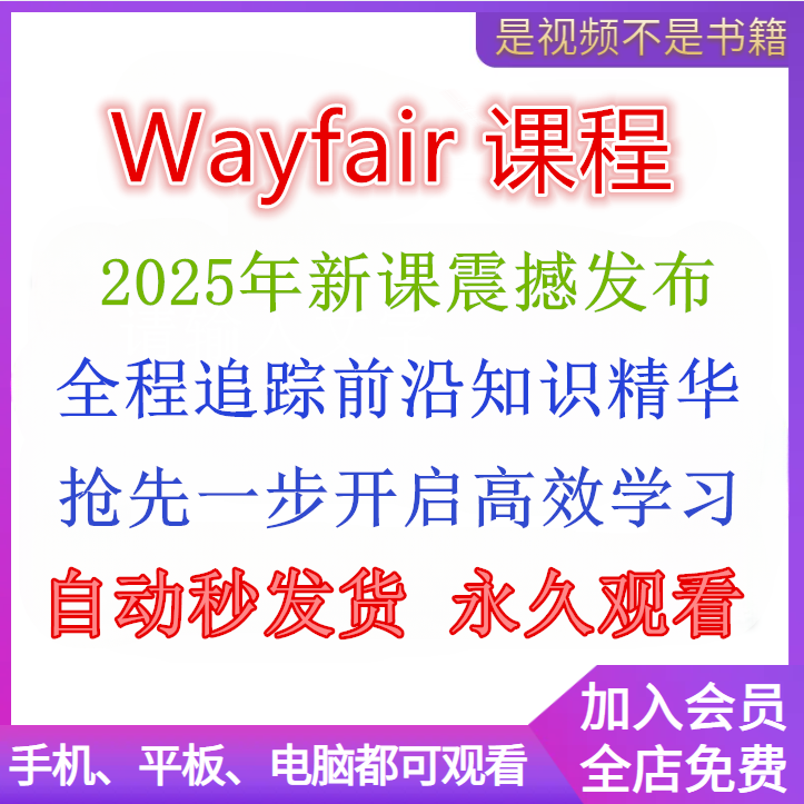 2025年Wayfair运营教程跨境电商新手开店入驻店铺北美欧洲课程