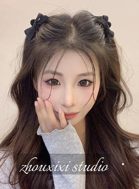 侧边蝴蝶结刘海抓夹女