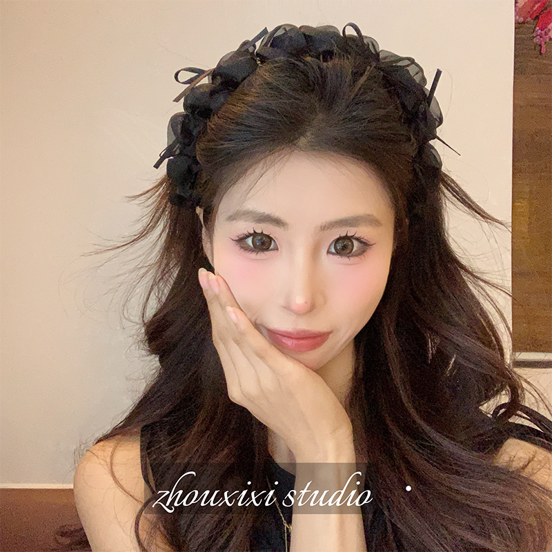 绕线蝴蝶结高颅顶发箍女带齿