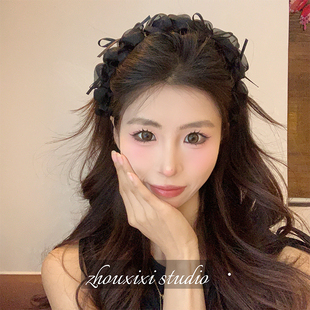又仙又高级~绕线蝴蝶结高颅顶发箍女带齿防滑百搭压发卡头箍头饰