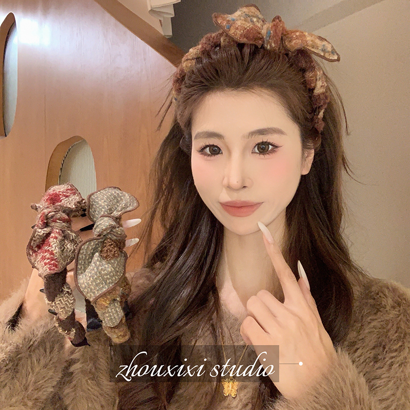 缠绕齿梳蝴蝶结发箍女高颅顶