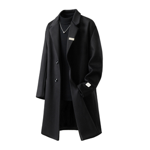 骆驼骑师大码呢子大衣外套中长款毛呢聚酯纤维