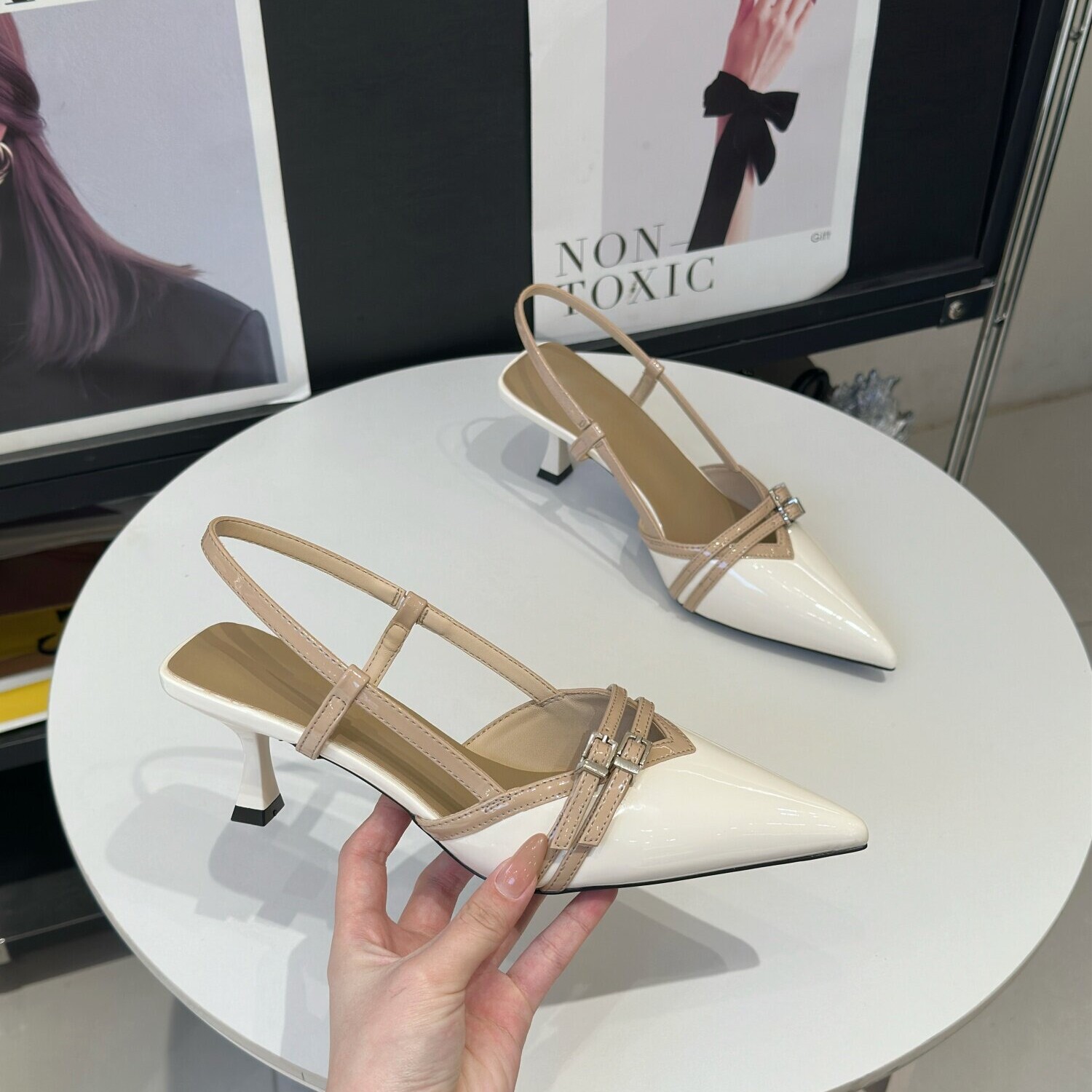 法式温柔风包头凉鞋女2026春夏尖头细跟6cm高跟鞋配裙子气质单鞋