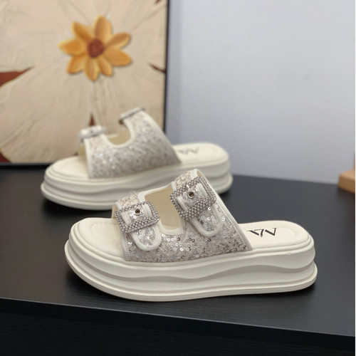 时尚韩版露趾圆头通勤舒适一字拖