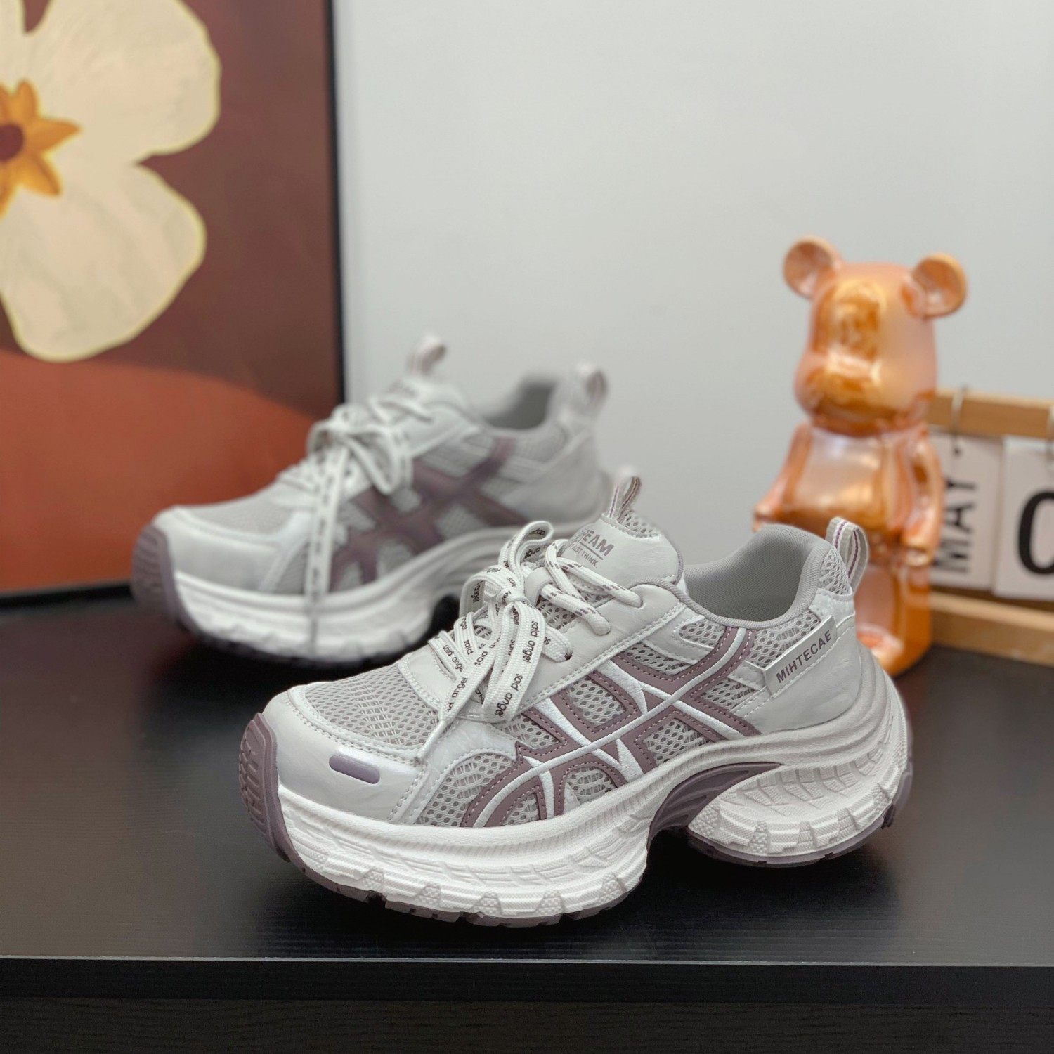 潮酷高级感真皮老爹鞋小个子女2026春新款厚底增高显瘦休闲运动鞋