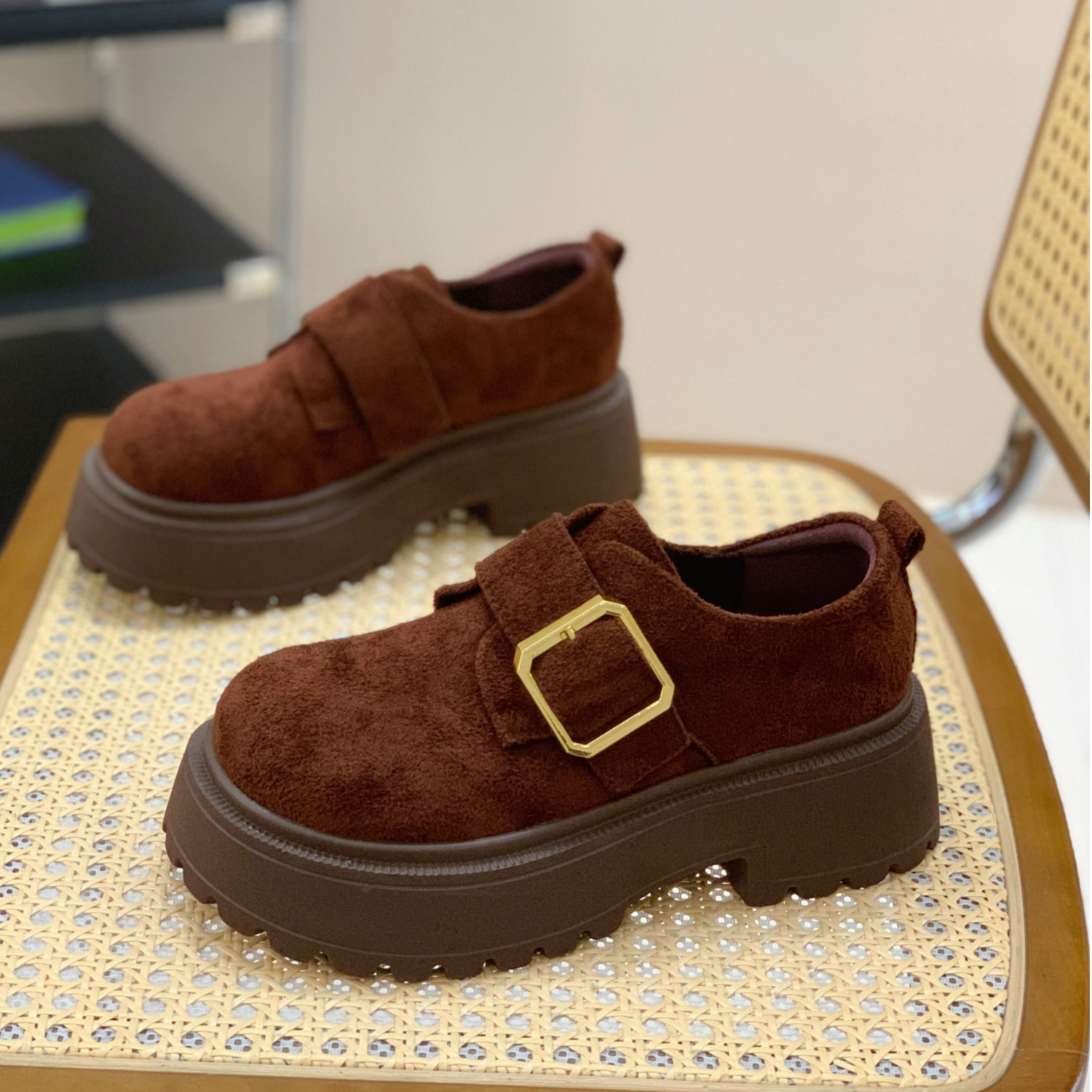 丑萌大头厚底显腿长轻便勃肯单鞋