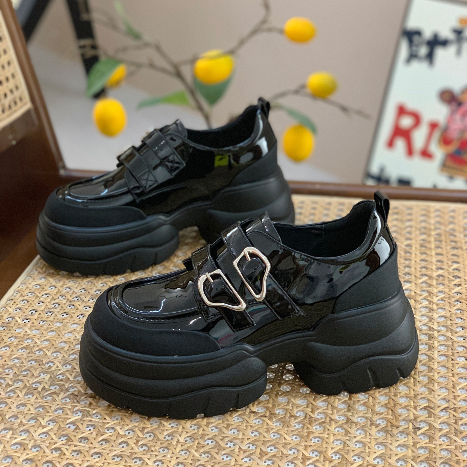 轻便增高6cm小个子英伦风乐福鞋