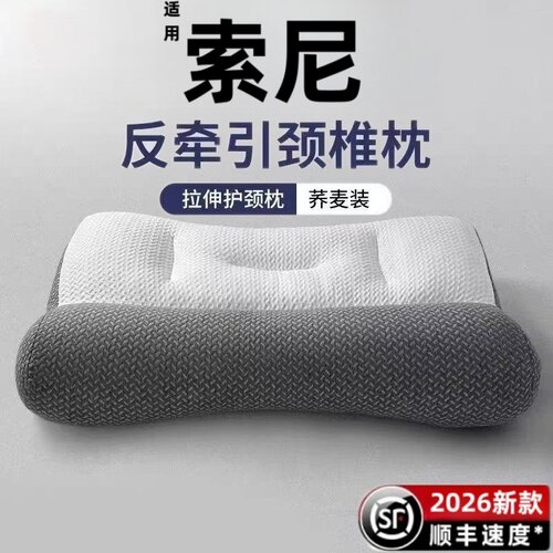 护颈椎助睡眠专用枕头枕芯两只装可机洗一只装简约风反牵引可水洗