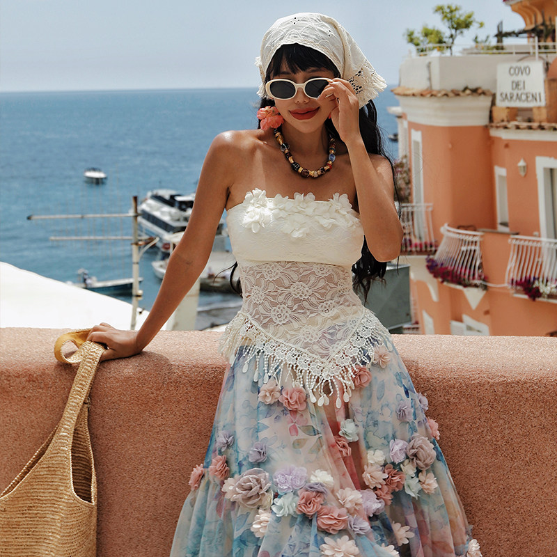 麦叙1/15 NEW《羽茉》法式纯欲辣妹风重工立体花蕾丝抹胸上衣,女装/女士精品,抹胸,淘宝优惠券,粉丝福利购,淘宝优惠卷