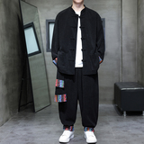 新中式A民族风麦穗纹灯芯绒夹克外套舞蹈套装男TZ129-P150控178，男装夹克，电商A005