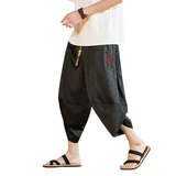 新中式K香云纱龟裂纹冰丝透气萝卜灯笼七分裤男DK172-P58控78，男装牛仔裤，电商A005