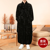 新中式M盘扣龙纹金丝绒衬衫夹克折褶阔腿裤套装男TZ181-P146控168，男装休闲套装，电商A005