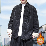 新中式R盘扣树叶暗花灯芯绒羊羔毛夹克棉衣外套男JK17-P135控158，男装夹克，电商A005